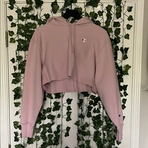 Champion Pink Cropped Hoodie